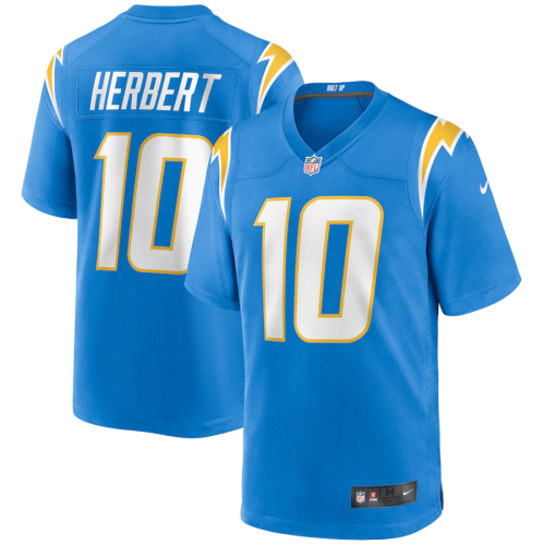 Hot Sale Justin Herbert #10 Powder Blue Los Angeles Chargers American Football Jersey Stitched