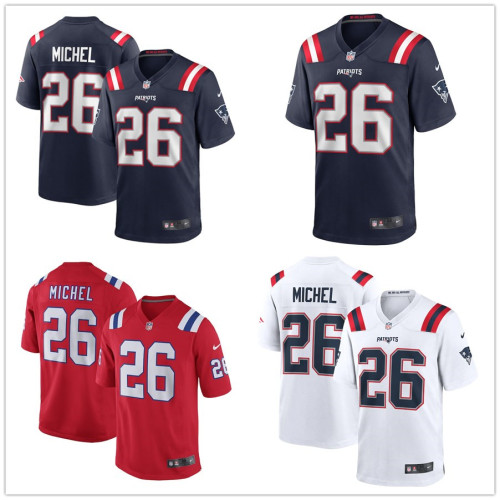 Hot Sale Sony Michel #26 New England Patriots American Football Jersey Stitched