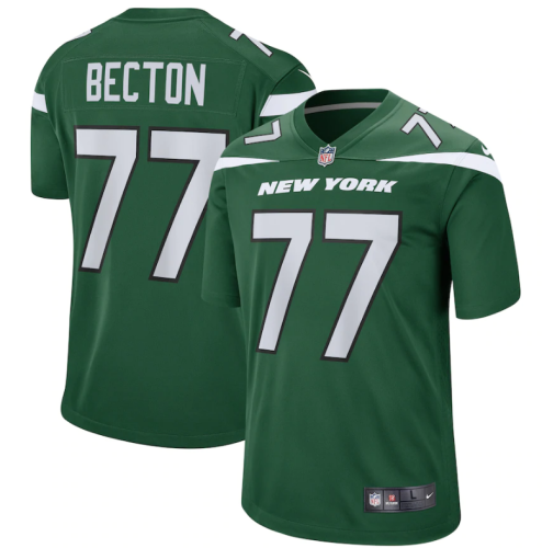 Hot Sale Mekhi Becton #77 New York Jets American Football Jersey Stitched 