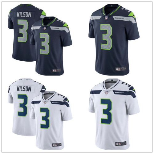 Hot Sale Russell Wilson #3 navy Seattle Seahawks American Football Jersey Stitched