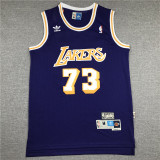 Popular Dennis Rodman #73 Los Angeles Lakers Basketball Jersey Lakers Rodman Purple