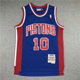 Retro Popular Dennis Rodman #10 Detroit Pistons Basketball Jersey Blue