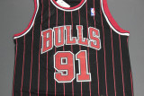 Retro Popular Dennis Rodman #91 Chicago Bulls Basketball Jersey black strips