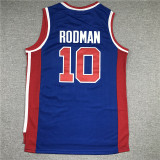 Retro Popular Dennis Rodman #10 Detroit Pistons Basketball Jersey Blue