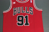 Retro Popular Dennis Rodman #91 Chicago Bulls Basketball Jersey Red