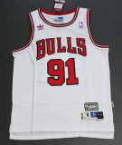 Retro Popular Dennis Rodman #91 Chicago Bulls Basketball Jersey White