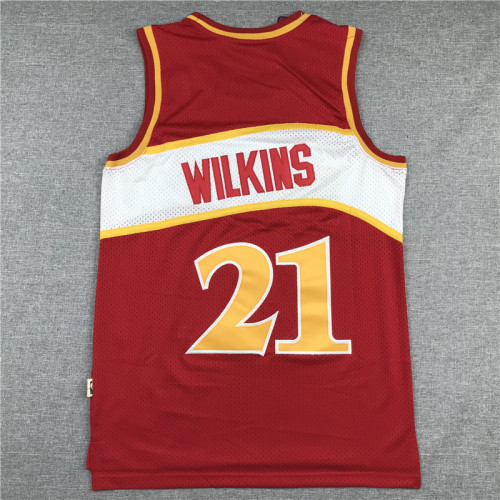 Hot Sale Dominique Wilkins #21 Atlanta Hawks Basketball Jersey Red