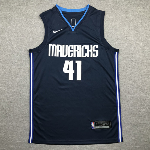 Hot Sale Dirk Nowitzki #41 Dallas Mavericks  Basketball Jersey Classic Dark Blue