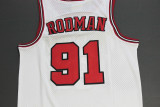Retro Popular Dennis Rodman #91 Chicago Bulls Basketball Jersey White