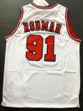 Retro 1998 Popular Dennis Rodman #91 Chicago Bulls Basketball Jersey White