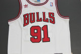 Retro Popular Dennis Rodman #91 Chicago Bulls Basketball Jersey White