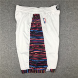 City Edition Brooklyn Nets Basketball Shorts Stitching White