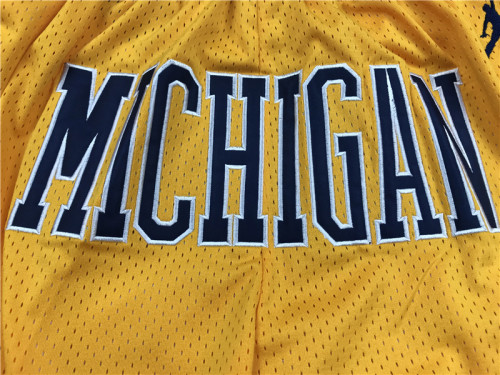 Vintage Yellow Michigan Wolverines Basketball Shorts