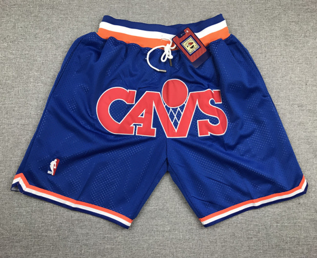 Hot Sale Retro 88 89 Blue Cleveland Cavaliers Basketball Shorts