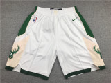 Hot Sale Classic White Milwaukee Bucks Basketball Shorts