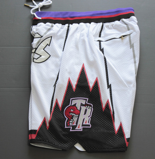 Hot Selling Retro 98 99 Toronto Raptors Basketball Shorts With White Stitching