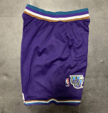 Vintage Jazz Shorts Purple Utah Jazz Basketball Shorts Suture 
