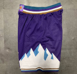 Vintage Jazz Shorts Purple Utah Jazz Basketball Shorts Suture 