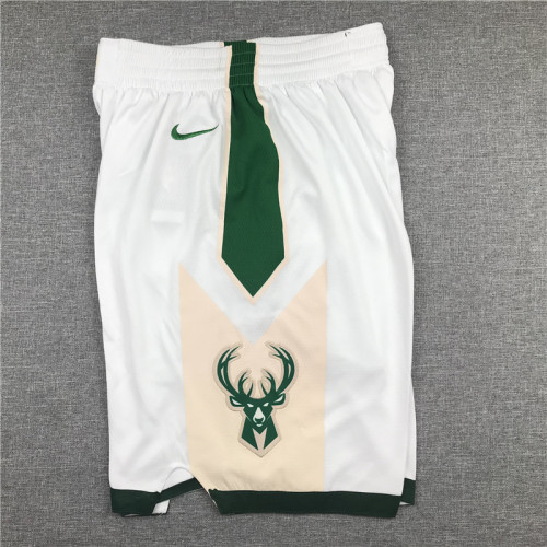 Hot Sale Classic White Milwaukee Bucks Basketball Shorts