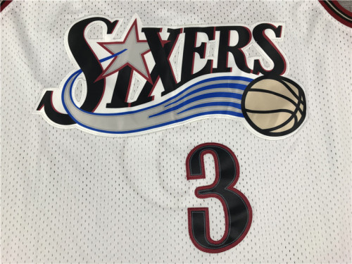 Retro96 97 White Alan Iverson #3 Philadelphia 76ers  Basketball Jersey Sports Shirt Tops