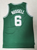Retro 62 63 Blue Bill Russell #6 Boston Celtics Basketball Jersey Sports Shirt Tops