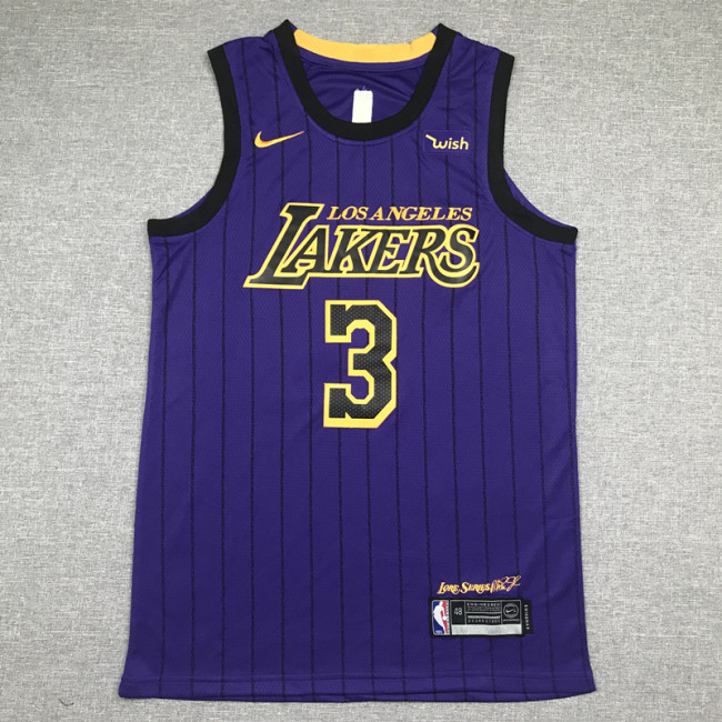 Nike Normal Edition Purple Anthony Davis #3 Los Angeles Lakers Basketball Jersey Sports Shirt Tops