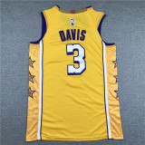 City Edition Yellow Anthony Davis #3 Los Angeles Lakers Basketball Jersey Sports Shirt Tops