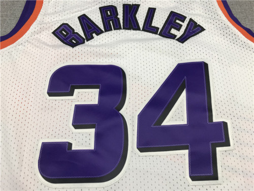 Vintage White Charles Barkley #34 Phoenix Suns Basketball Jersey Sports Shirt Tops