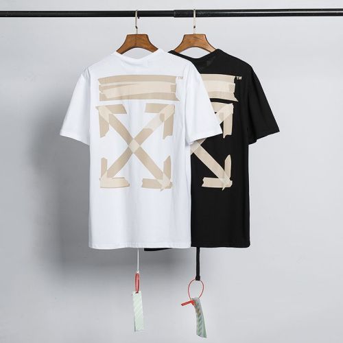 OFF WHITE OW Graffiti arrow unisex print casual Short-sleeve Tee Top T-Shirts
