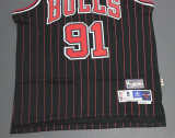 Retro Black Stripes Dennis Rodman #91 Chicago Bulls Basketball Jersey Sports Shirt Tops