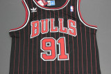 Retro Black Stripes Dennis Rodman #91 Chicago Bulls Basketball Jersey Sports Shirt Tops