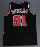 Vintage Black Rodman #91 Chicago Bulls Basketball Jersey Sports Shirt Tops