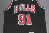 Vintage Black Rodman #91 Chicago Bulls Basketball Jersey Sports Shirt Tops