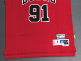 Vintage 1998 Red Dennis Rodman #91 Chicago Bulls Basketball Jersey Sports Shirt Tops