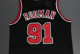 Vintage Black Rodman #91 Chicago Bulls Basketball Jersey Sports Shirt Tops