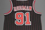 Retro Black Stripes Dennis Rodman #91 Chicago Bulls Basketball Jersey Sports Shirt Tops