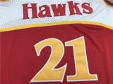 Vintage Red Dominique Wilkins #21 Atlanta Hawks Basketball Jersey Sports Shirt Tops