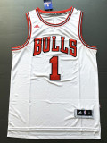 White Derrick Rose #1 Chicago Bulls Basketball Jersey Sports Shirt Tops