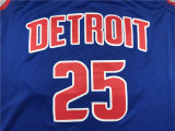 Classic Blue Derrick Rose #25 Detroit Pistons Basketball Jersey Sports Shirt Tops