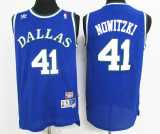 Vintage Blue Dirk Nowitzki  #41 Dallas Mavericks Basketball Jersey Sports Shirt Tops