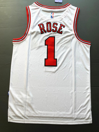 White Derrick Rose #1 Chicago Bulls Basketball Jersey Sports Shirt Tops