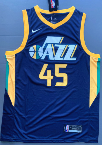 Classic Dark Blue Donovan Mitchell  #45 Utah Jazz Basketball Jersey Sports Shirt Tops