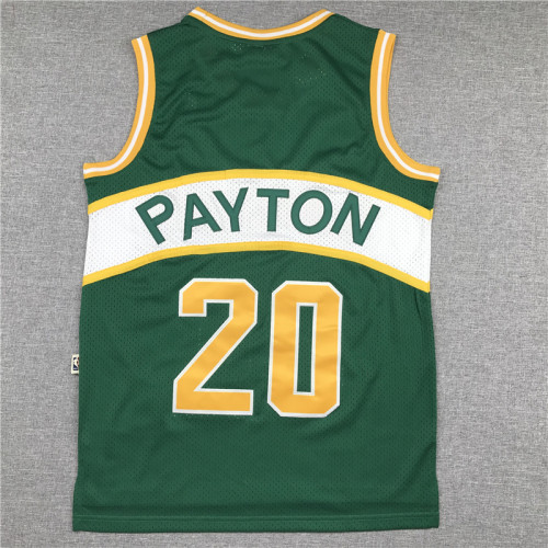 Vintage Green Gary Payton #20 Seattle SuperSonics Basketball Jersey Sports Shirt Tops