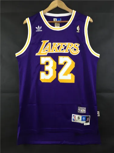 Vintage Purple Earvin Johnson #32 Los Angeles Lakers Basketball Jersey Sports Shirt Tops