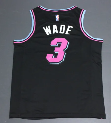 City Edition Black Dwyane Wade #3 Miami Heat Basketball Jersey Sports Shirt Tops