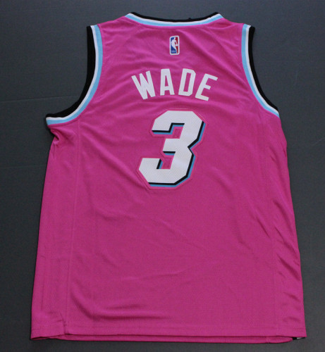 City Version Pink Dwyane Wade #3 Miami Heat Basketball Jersey Sports Shirt Tops