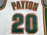 Vintage 95 96 White Gary Payton #20 Seattle SuperSonics Basketball Jersey Sports Shirt Tops