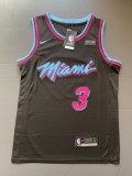 Black Dwyane Wade #3 Miami Heat Basketball Jersey Sports Shirt Tops