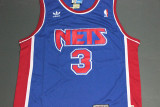 Vintage Blue Drazen Petrovic #3 Brooklyn Nets Basketball Jersey Sports Shirt Tops