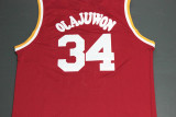 Vintage Red Hakeem Olajuwon #34 Houston Rockets  Basketball Jersey Sports Shirt Tops